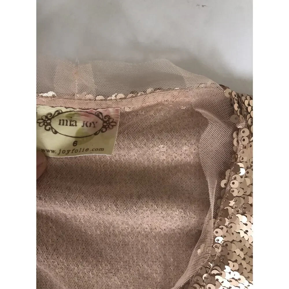 Mia Joy Joyfolie Sequins Rose Gold Cardigan - Picture 7 of 8